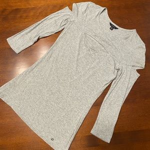 Gray 3/4 Sleeve Guess Top with Cut Out